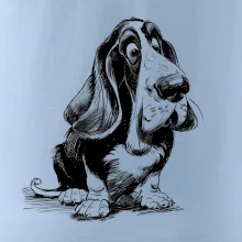 Černobílá karikatura baset