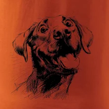 Černobílá karikatura Labrador světlý