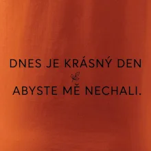 Dnes je krásný den abyste mě nechali
