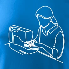 Švadlena a šicí stroj jedním tahem