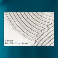 Hladítko zuby 270x127mm 8 nerez