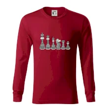 Šachové figurky v řadě - kreslené