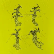 Zkroucený stožár vysokého vedení