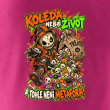 Halloweenský koledník s pytlem strašidelných sladkostí