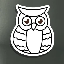 Sova kreslená na prsu