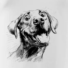 Černobílá karikatura Labrador světlý Černobílá karikatura Labrador světlý