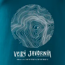 Velký Javorník - vrstevnice v kruhu