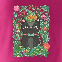 Kočka s květy malovaná