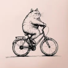 Tlustá kočka  na kole