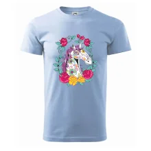 Kůň barevný s květinami