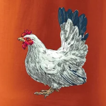 Slepice kreslená bílá