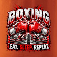 Boxerské rukavice v ringu eat sleep repeat