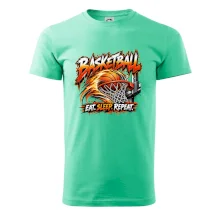 Basketbalový koš s míčem eat sleep repeat
