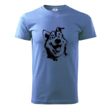 Černobílá karikatura husky