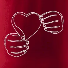 Ruka držící srdce  jedním tahem