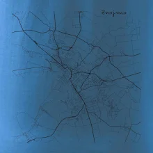 Černobílá mapa Znojmo