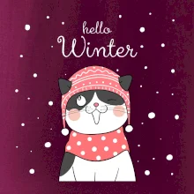 Kočka v čepici s vystrčeným jazykem