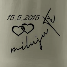 Mikina miluju tě s datumem na rukávu