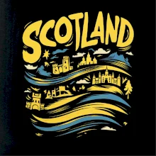 Scotland kreslené vlny