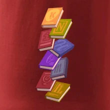 Knihomol letící knihy