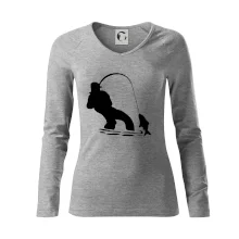 Rybář tahající rybu