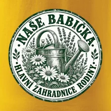 Naše babička hlavní zahradnice rodiny vintage konev