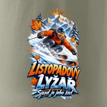 Listopadový lyžař král zasněžených svahů