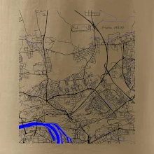 Praha 18200 - Mapa s vodními toky
