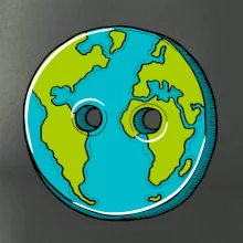 Planeta země knoflík (Pecka design)