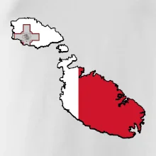 Mapa Malta s vlajkou