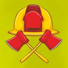 Hasičská helma a sekera