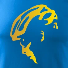 Hlava cyklista zlatá