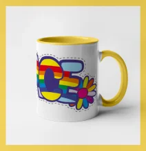 Peace nápis duhový