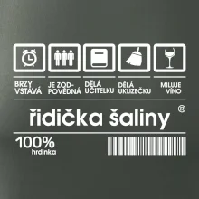 Čárový kód - řidička šaliny