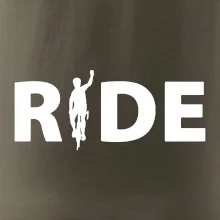 Ride - nápis s cyklistou