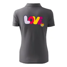 Love nápis s květinou