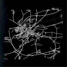 Mapy měst černobílé Slaný