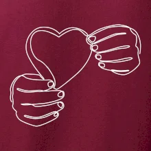 Ruka držící srdce  jedním tahem