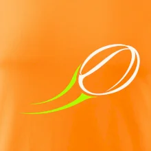 Minimalistický ragbyový míč v pohybu