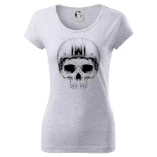 Motorkář lebka s kulatou hlavou