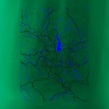 Jablonec nad Nisou - Mapa s vodními toky