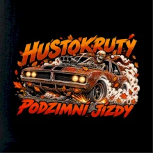 Kostlivec v rezavém bouráku na podzimní jízdě