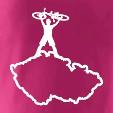Mapa ČR - cyklista na prsou