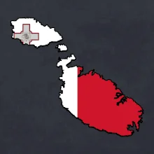 Mapa Malta s vlajkou