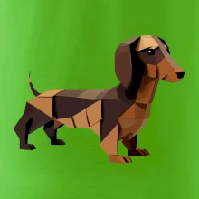 Jezevčík - slepený z papíru