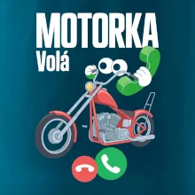Karikatura motorka chopper volá