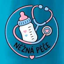 Něžná péče - kruhový znak s lahvičkou