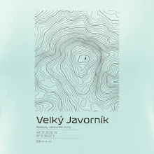 Velký Javorník - vrstevnice v obdélníku