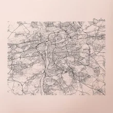 Mapy měst černobílé Praha