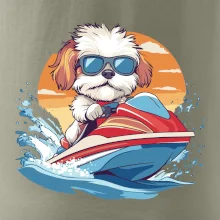 Bišonek na vodním skútru